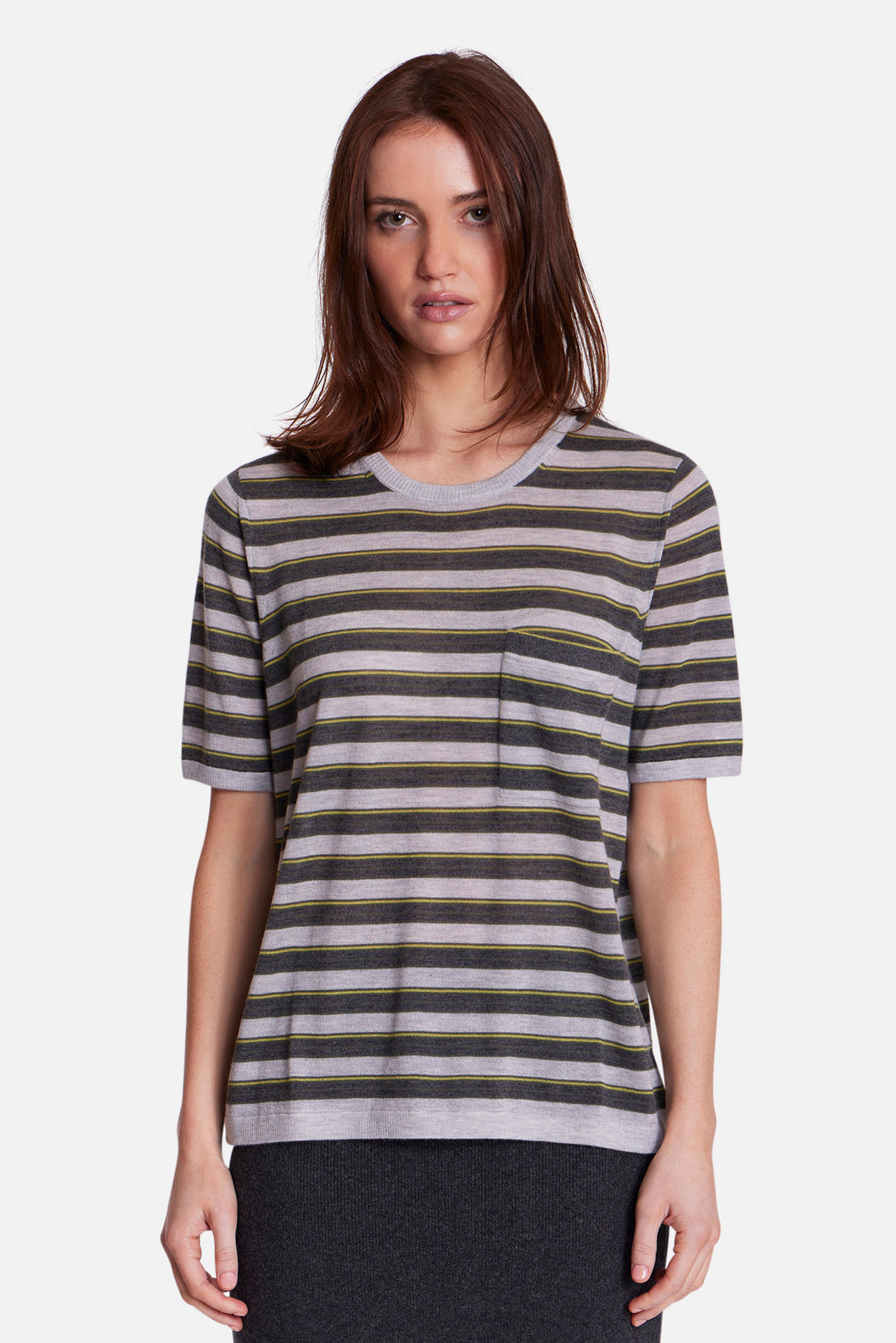 Striped True Crewneck in Beetle Multi