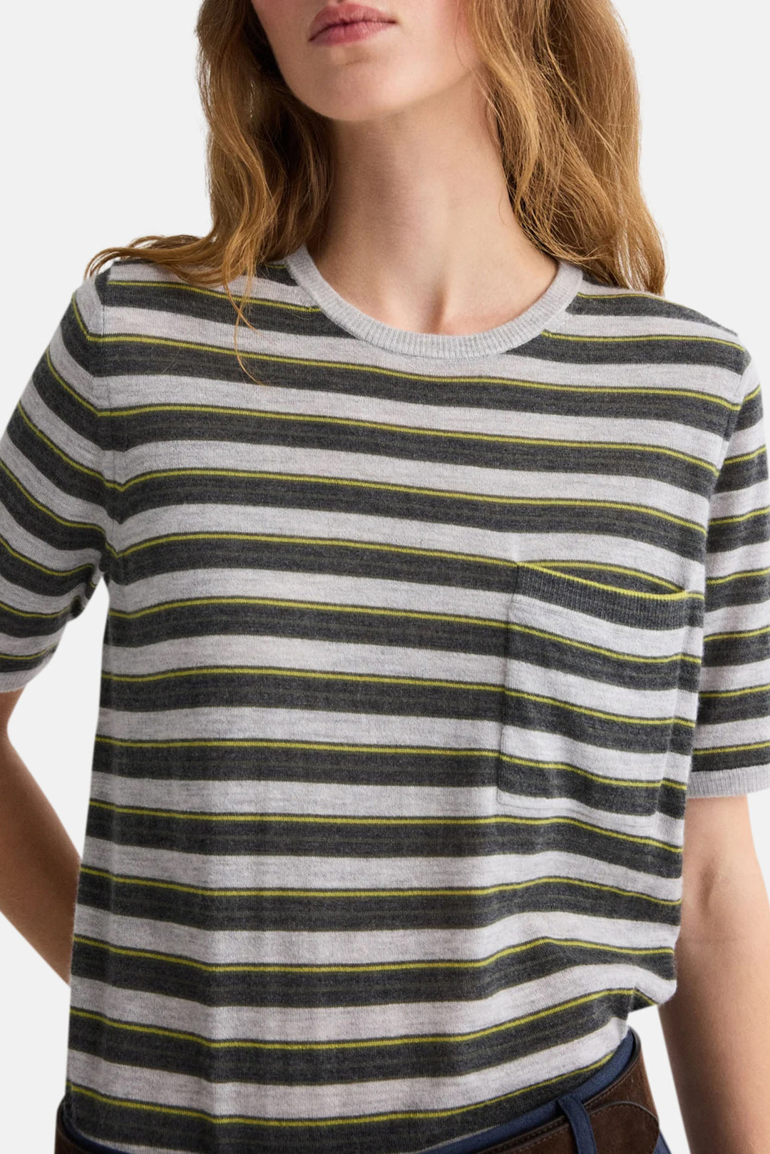 Striped True Crewneck in Beetle Multi