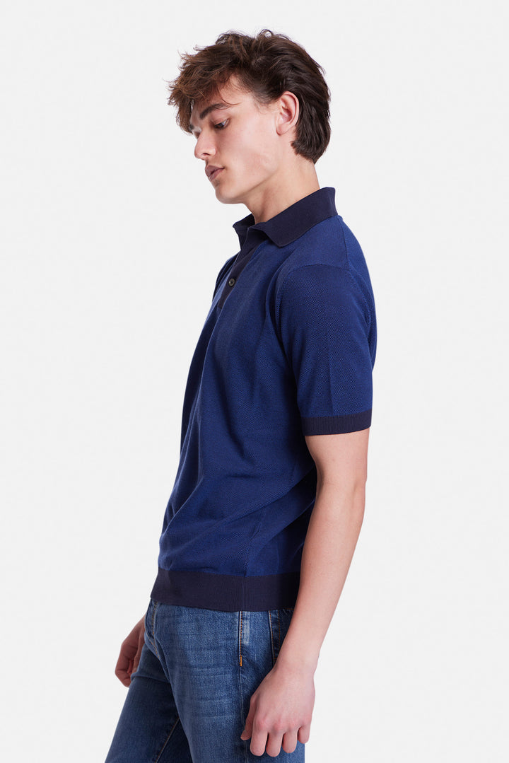 Sublime Cotton Waffle Polo Blue
