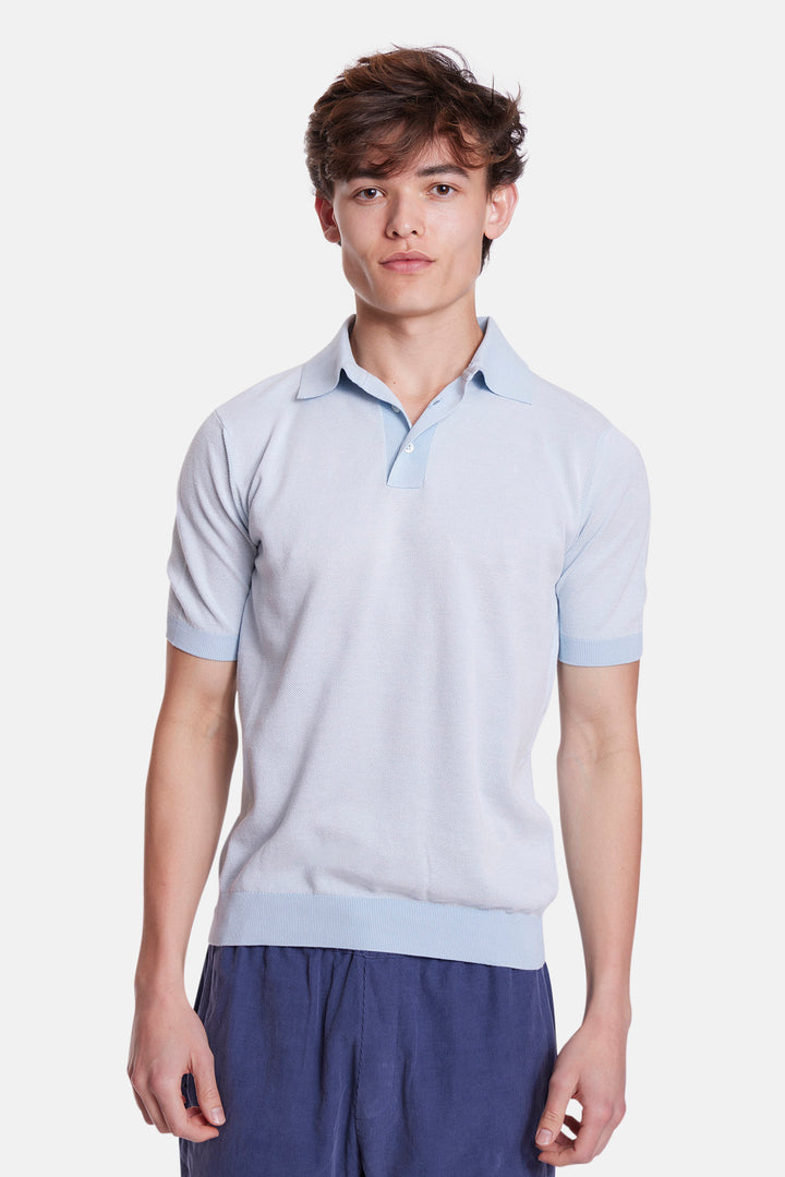 Sublime Cotton Waffle Polo Sky