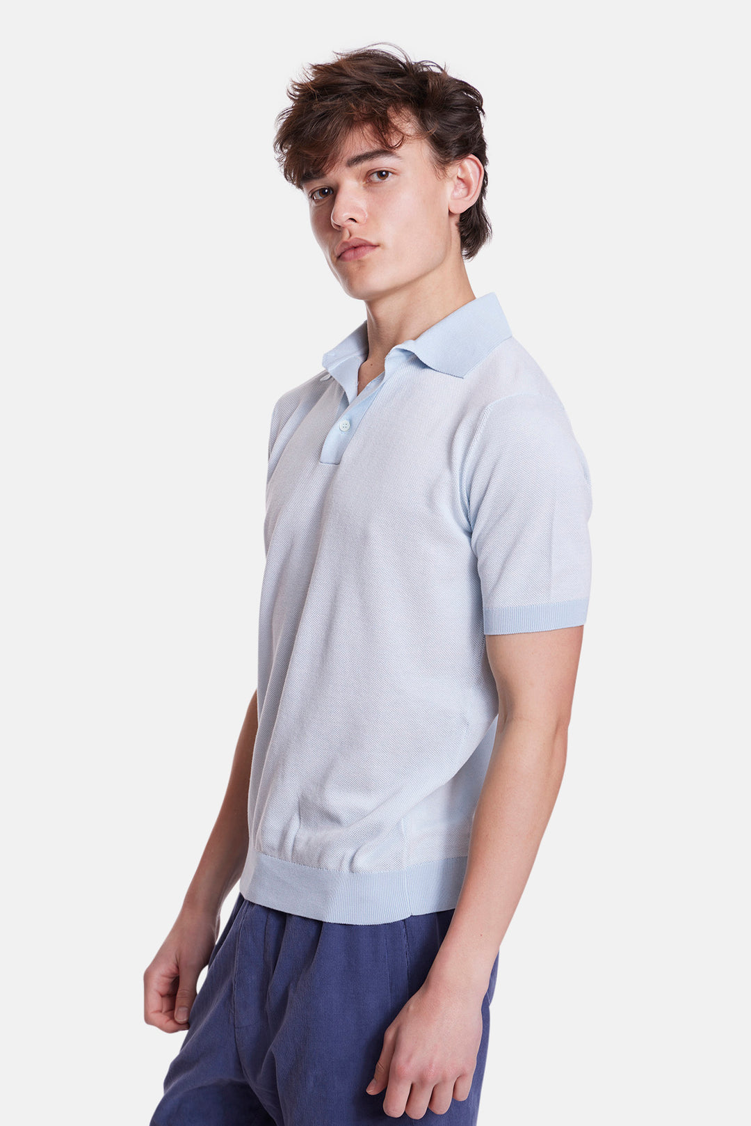 Sublime Cotton Waffle Polo Sky