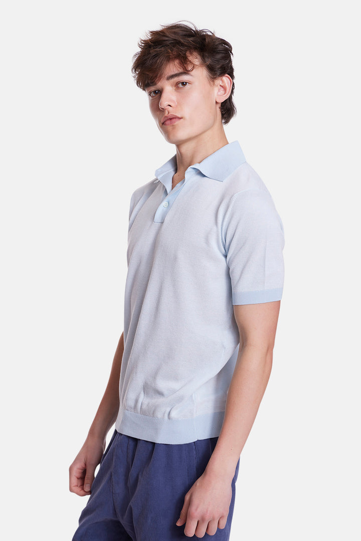 Sublime Cotton Waffle Polo Sky