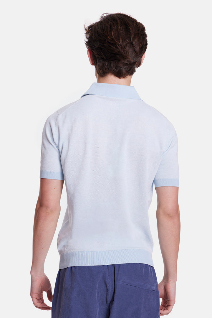 Sublime Cotton Waffle Polo Sky
