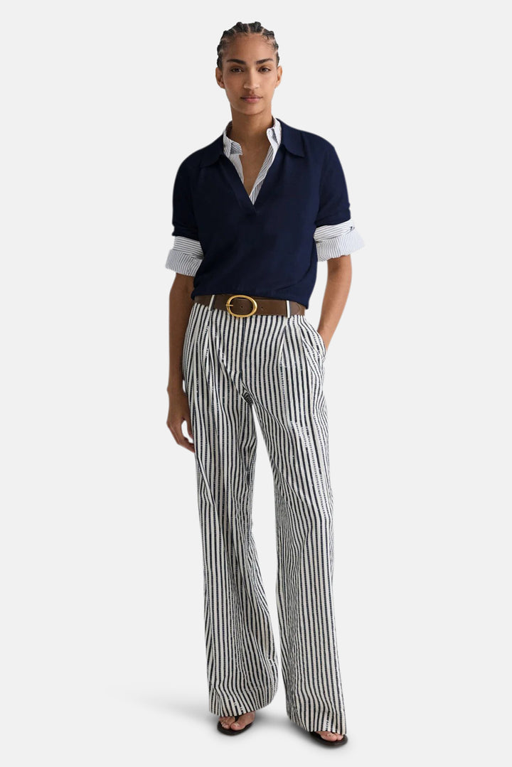 Sulli Trouser in Clear Sequin Indigo/White