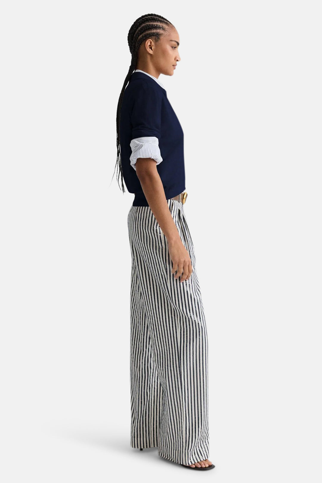 Sulli Trouser in Clear Sequin Indigo/White