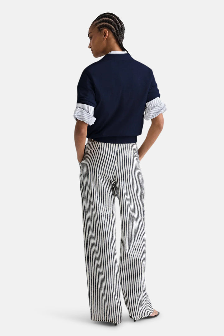 Sulli Trouser in Clear Sequin Indigo/White