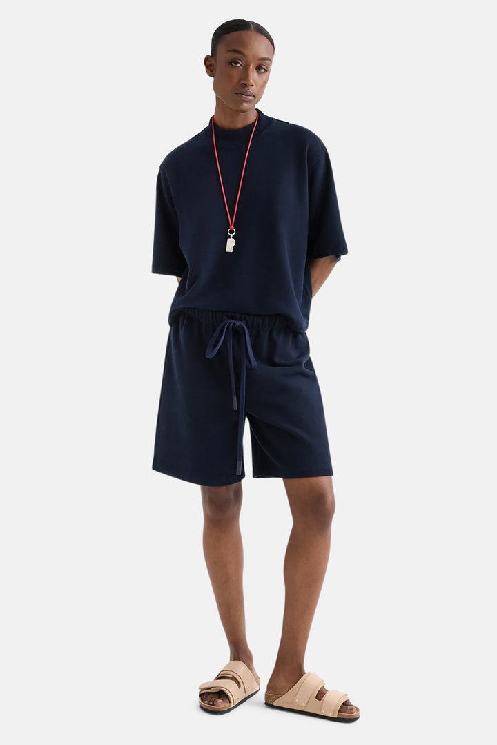 Sweatshort In Lightweight Cotton Midnight