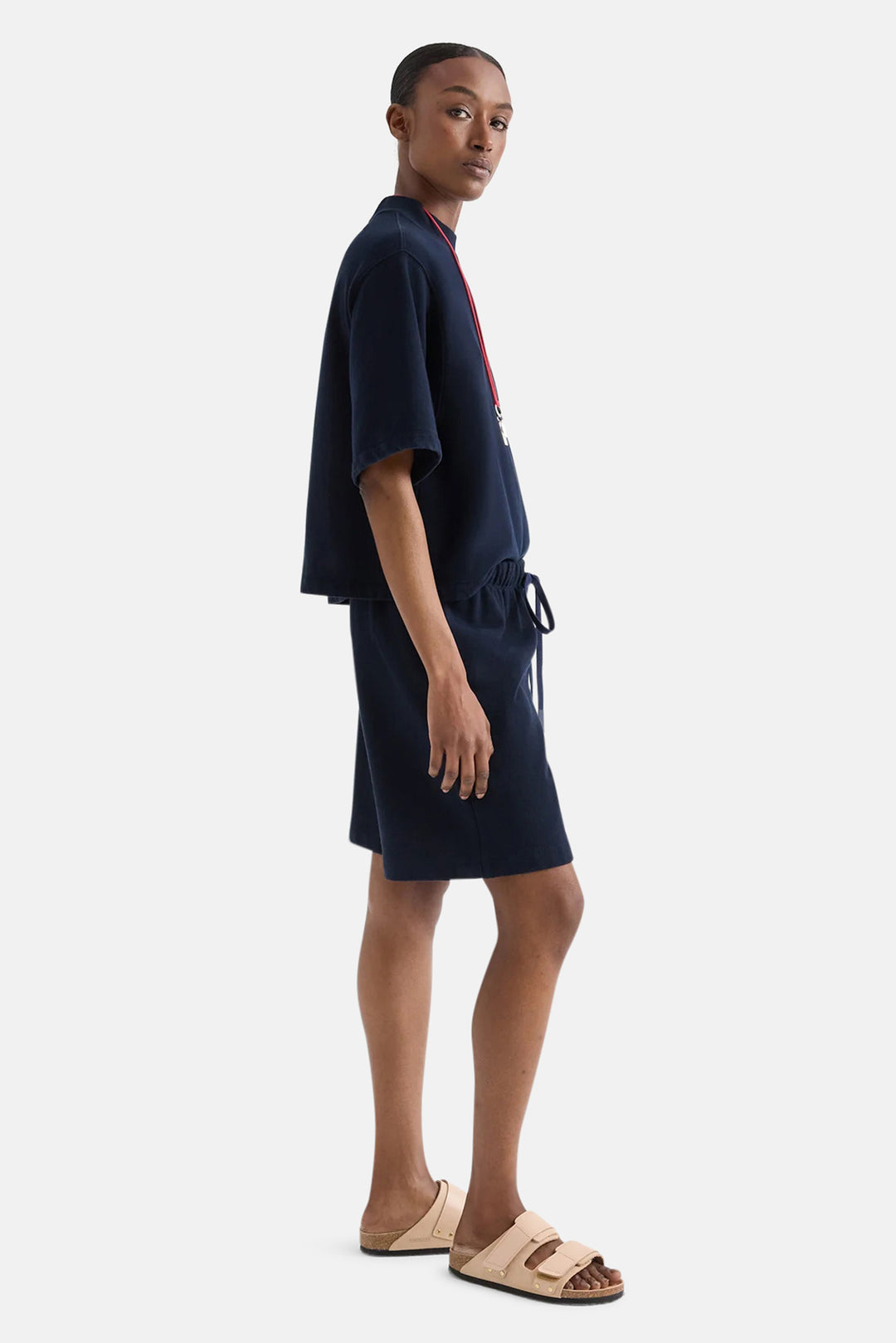 Sweatshort In Lightweight Cotton Midnight