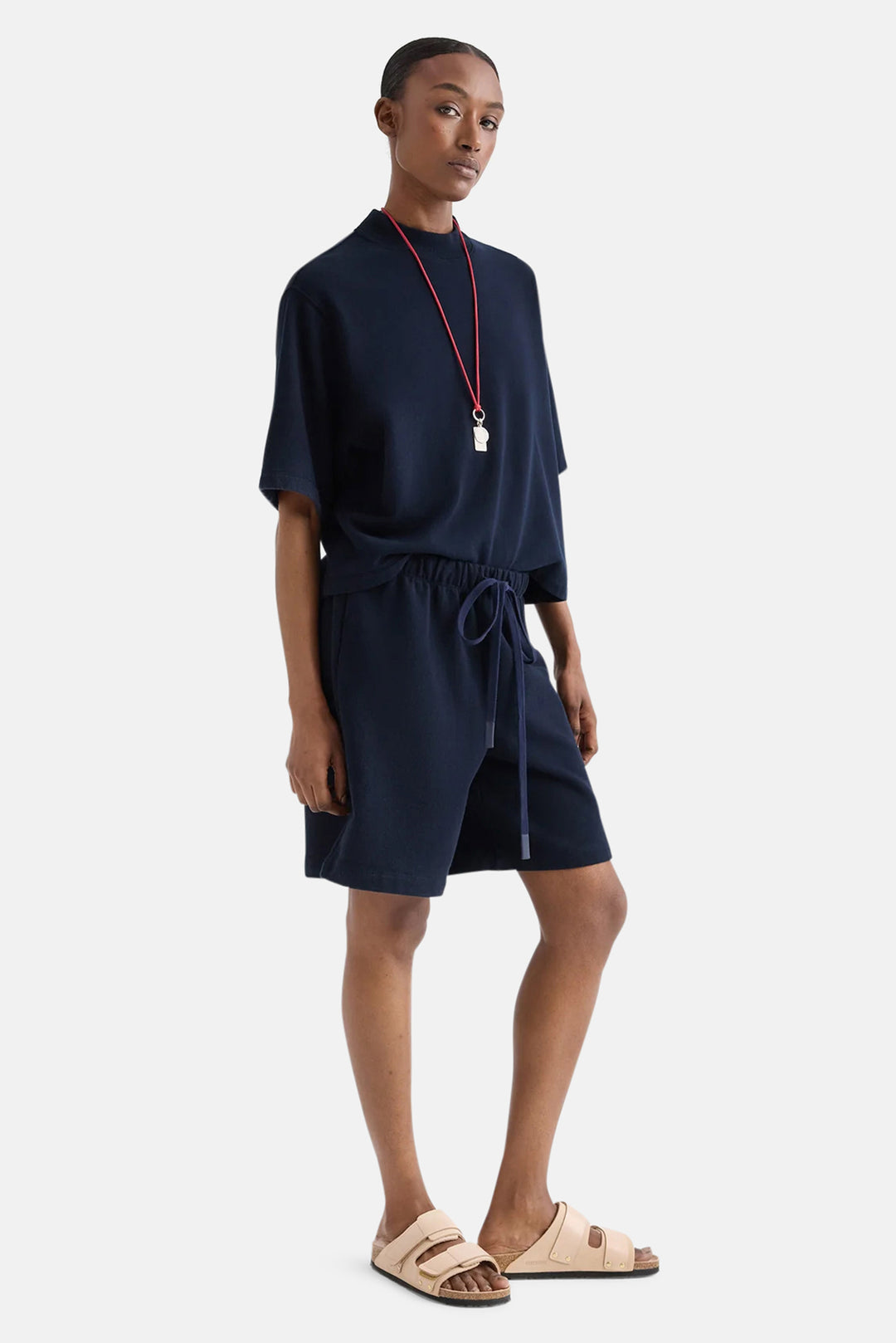 Sweatshort In Lightweight Cotton Midnight