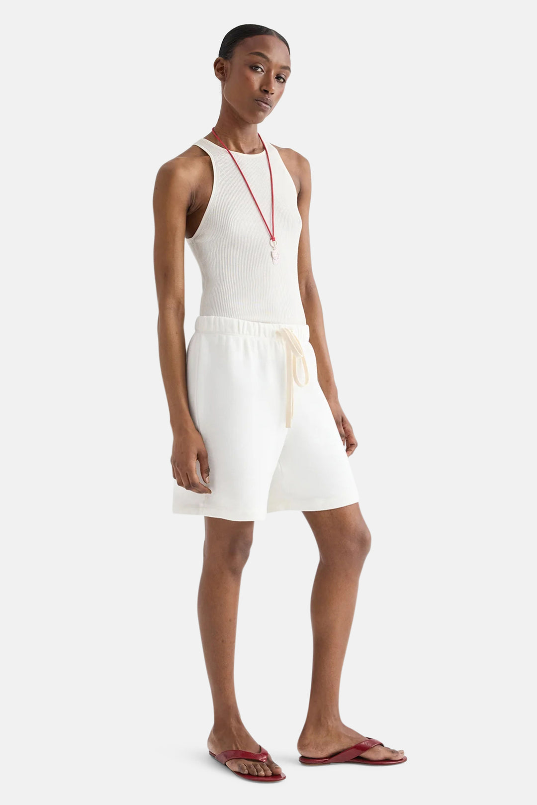Sweatshort In Lightweight Cotton White