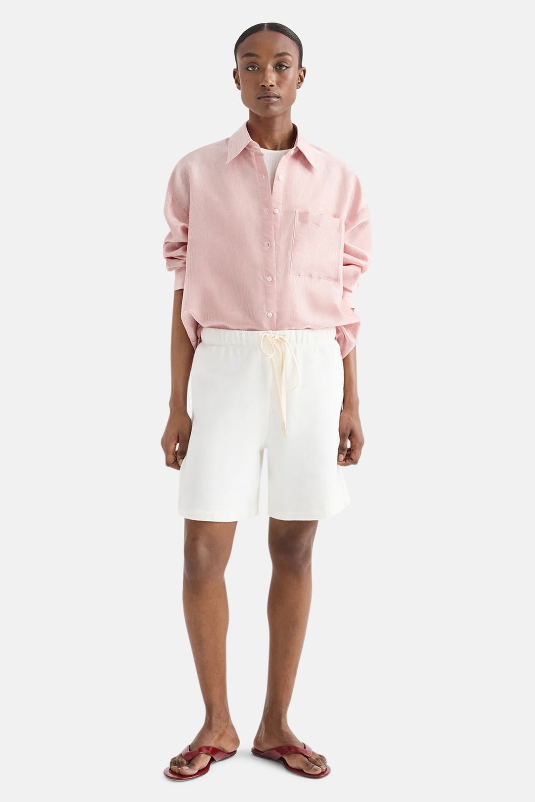 Sweatshort In Lightweight Cotton White