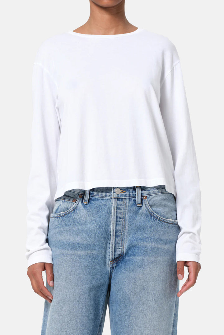 Sydney Long Sleeve Tee In White