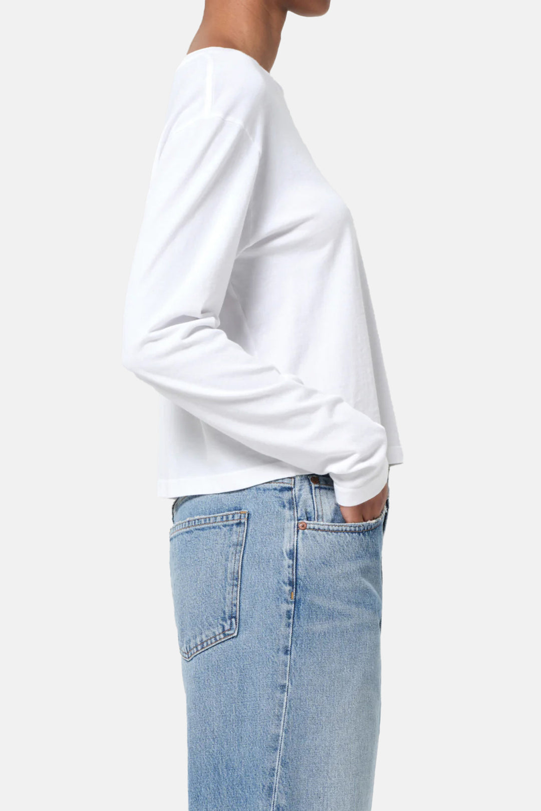 Sydney Long Sleeve Tee In White