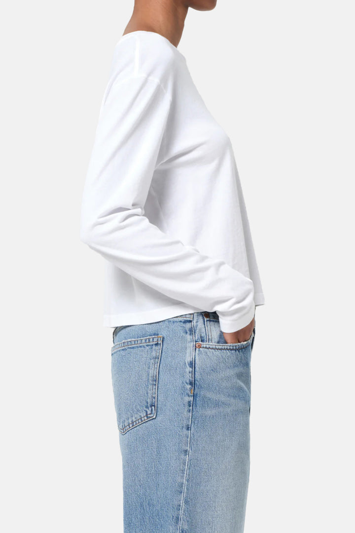 Sydney Long Sleeve Tee In White
