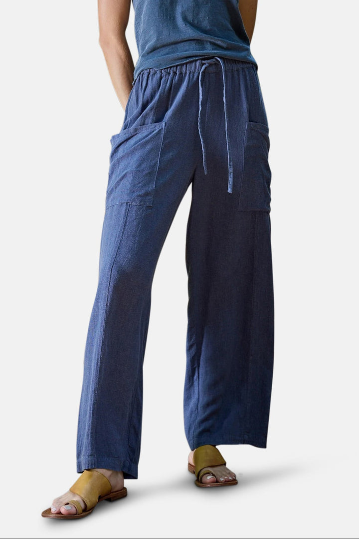 Sydney Wide Leg Linen Viscose Pant Indigo
