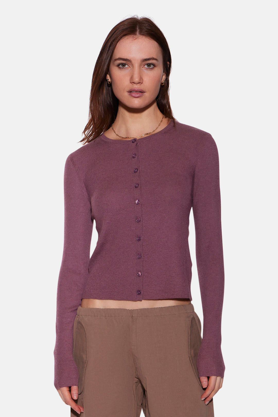 Sylvia Cardigan Mauve