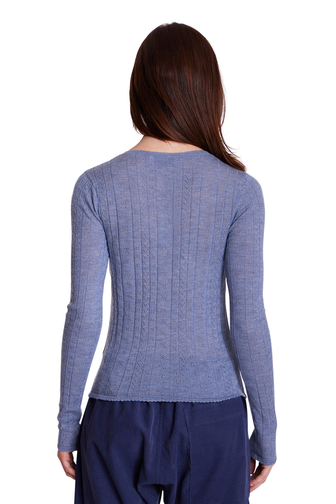Sylvia Pointelle Henley Blue