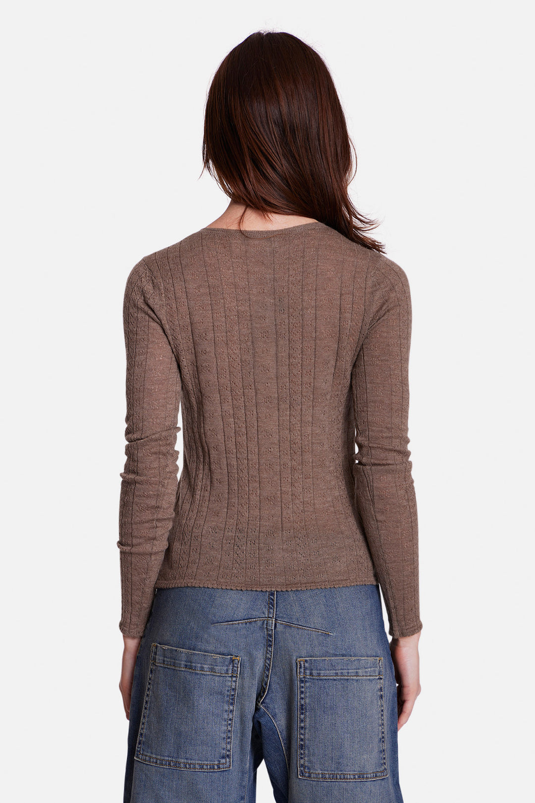 Sylvia Pointelle Henley Coffee
