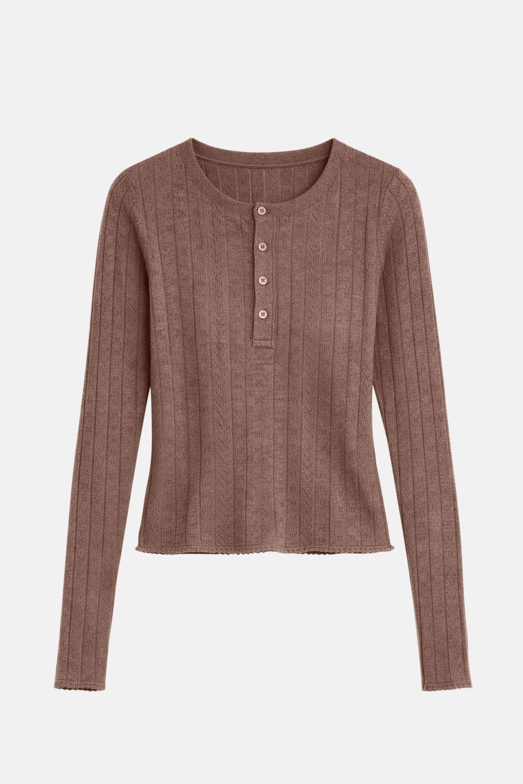Sylvia Pointelle Henley Coffee