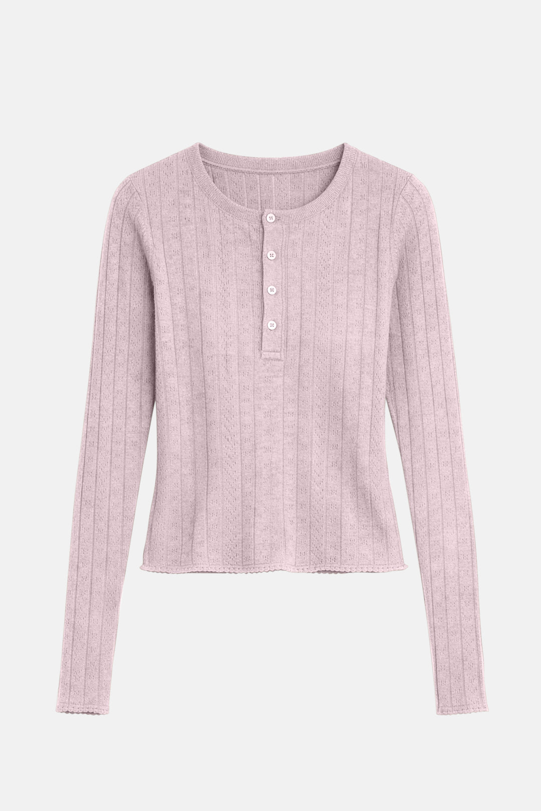 Sylvia Pointelle Henley Pink