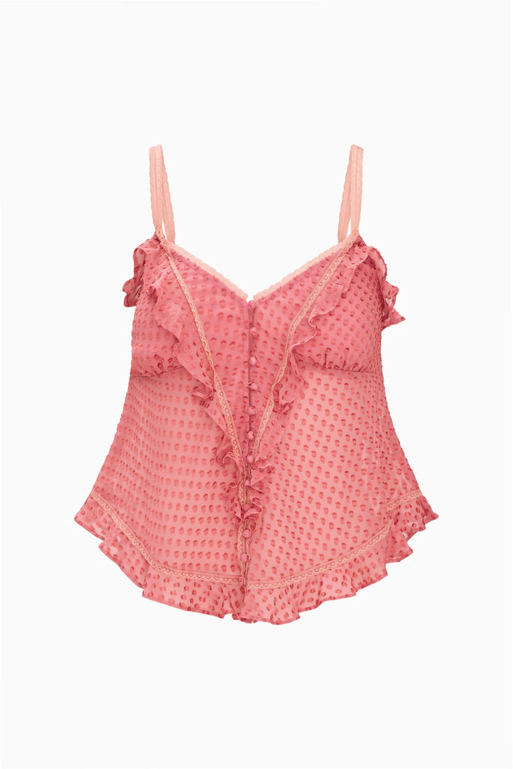 Temperance Silk Swiss Dot Cami Orchid Blush