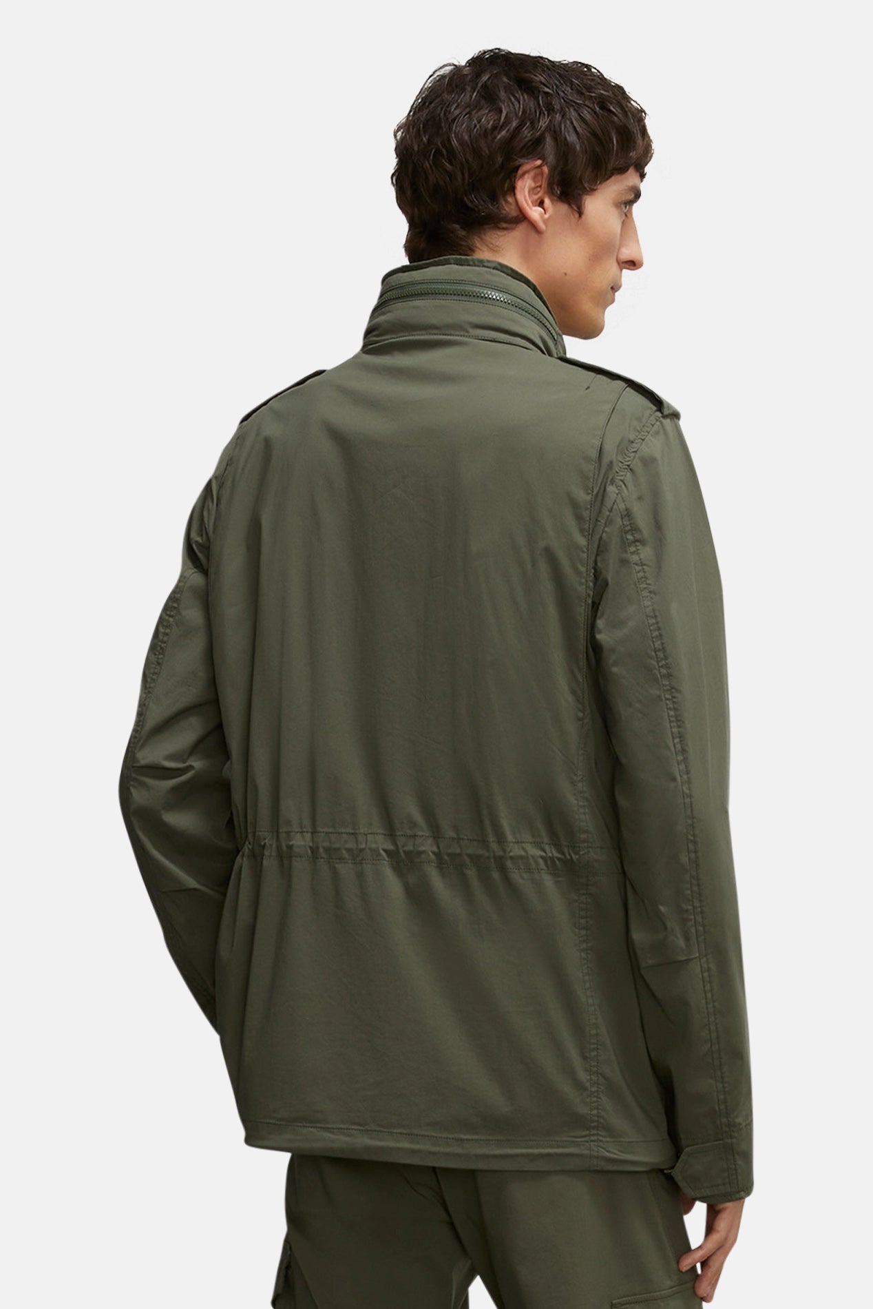 Mini Field Jacket In Cotton Poplin Military – blueandcream