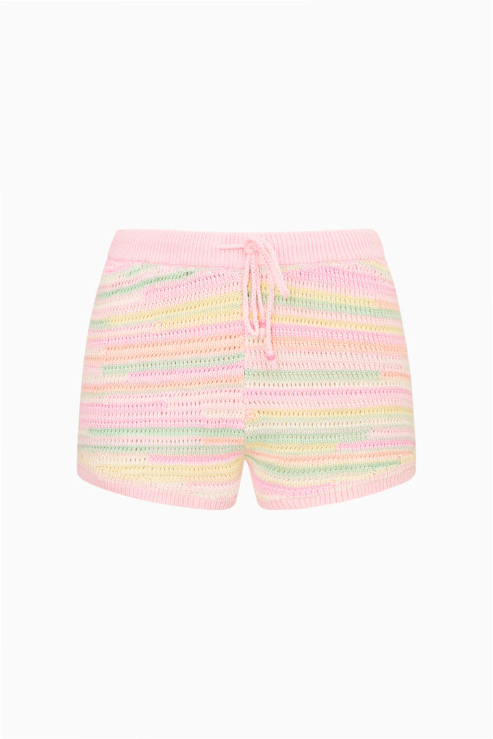 Windly Cotton Crochet Shorts Tropical Swirl