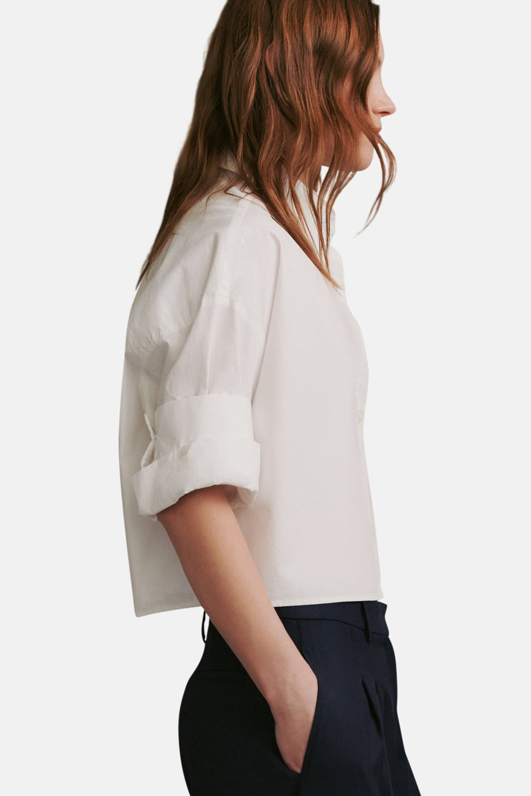 Next Ex Shirt In Militi Cotton Shirting White