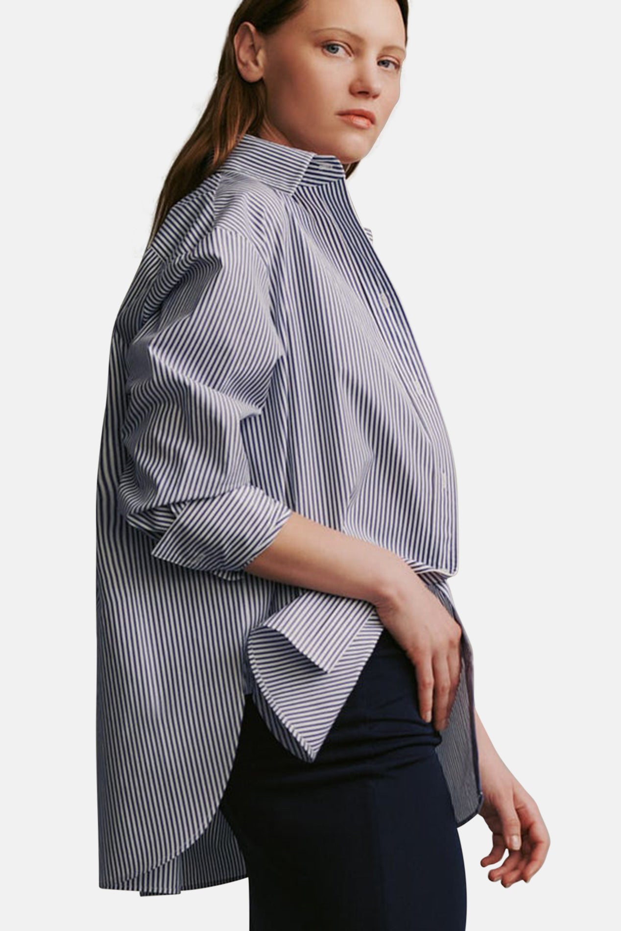 TWP Big Joe Shirt In Awning Lady Stripe White/Indigo – blueandcream