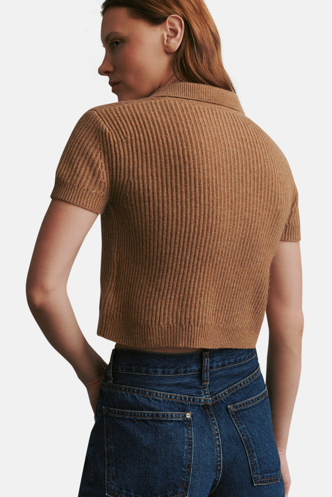 Margaux Polo Sweater In Cashmere Cognac