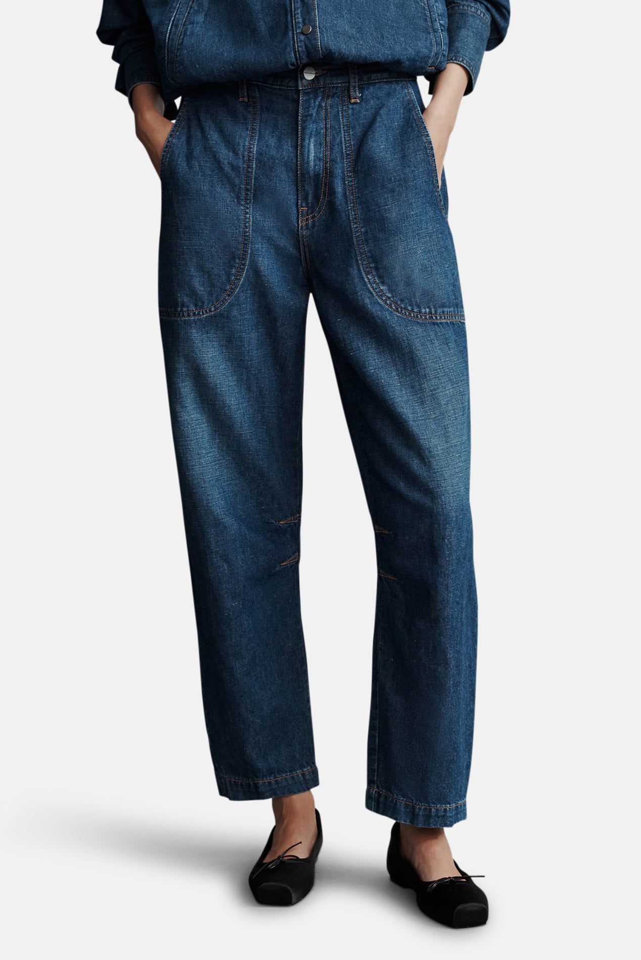 TWP Jetties Beach Pant In Linen Cotton Denim Dark Wash – blueandcream
