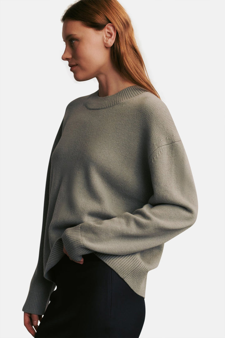 Boy Crew Neck Sweater In Cashmere Flat Gray
