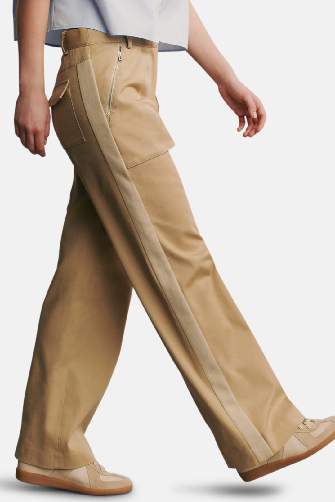 Isa Pant In Stretch Cotton Twill Khaki