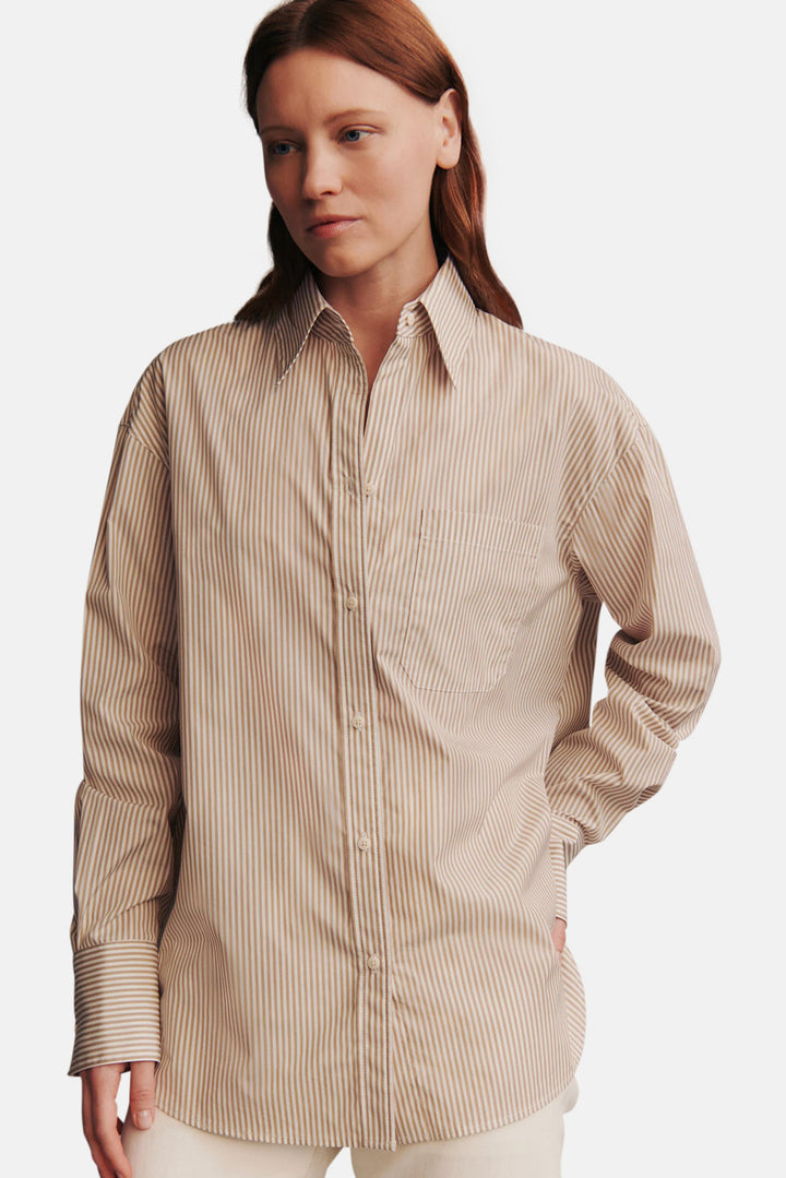 Big Joe Shirt In Awning Lady Stripe Khaki/White