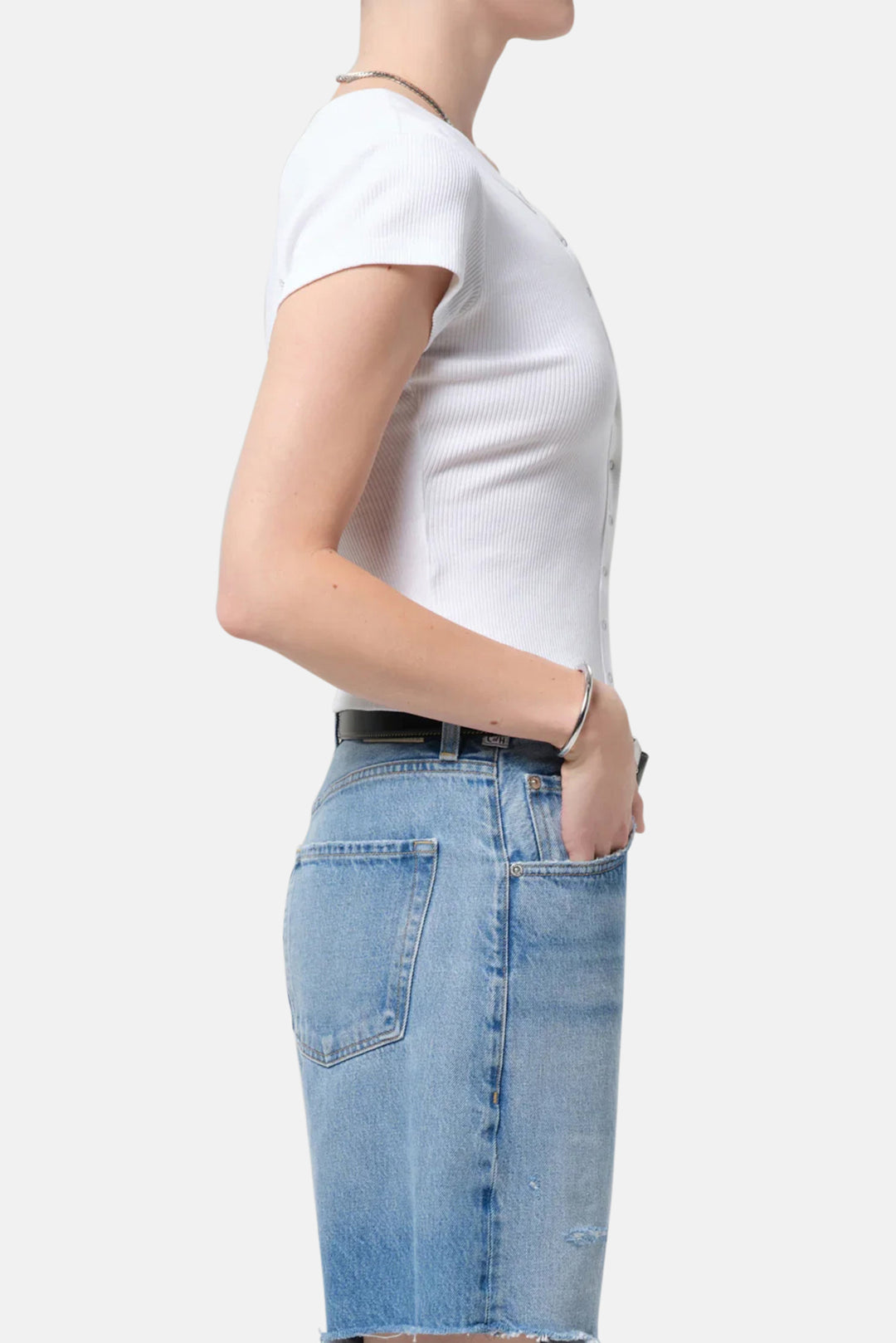 Tabi Short Sleeve Cardigan in White