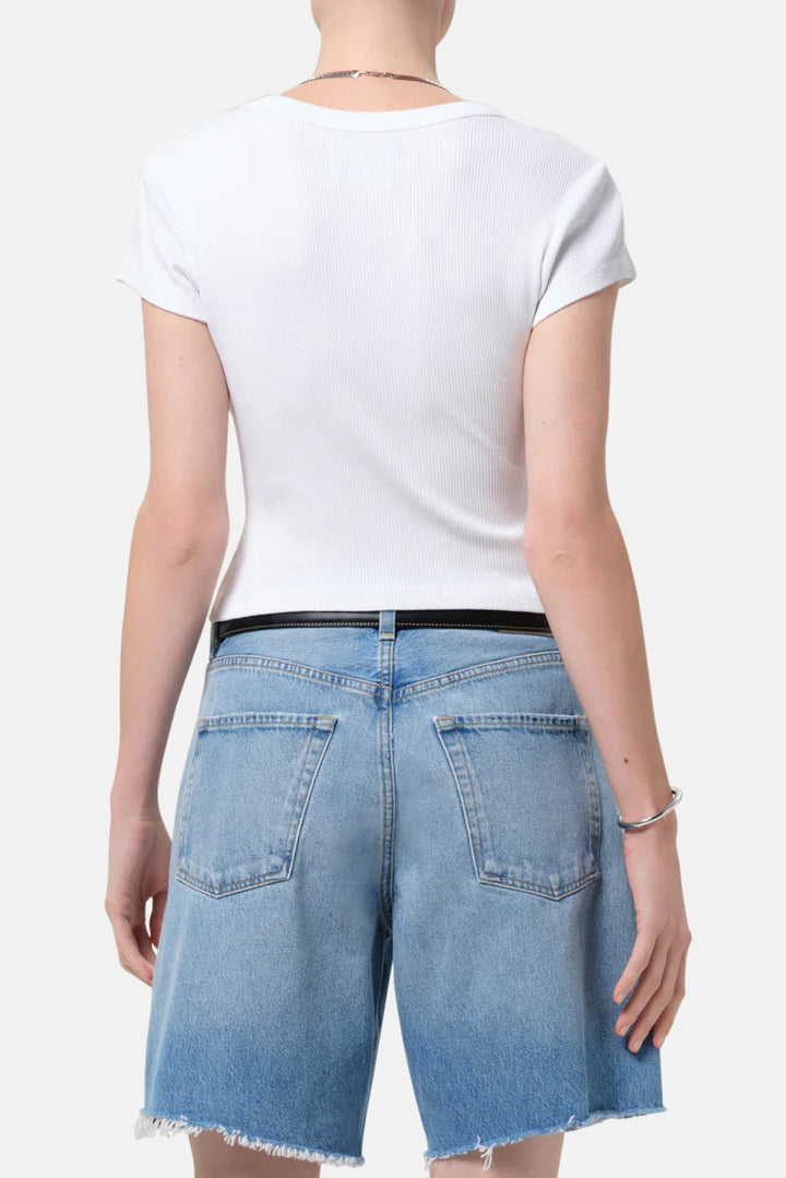 Tabi Short Sleeve Cardigan in White