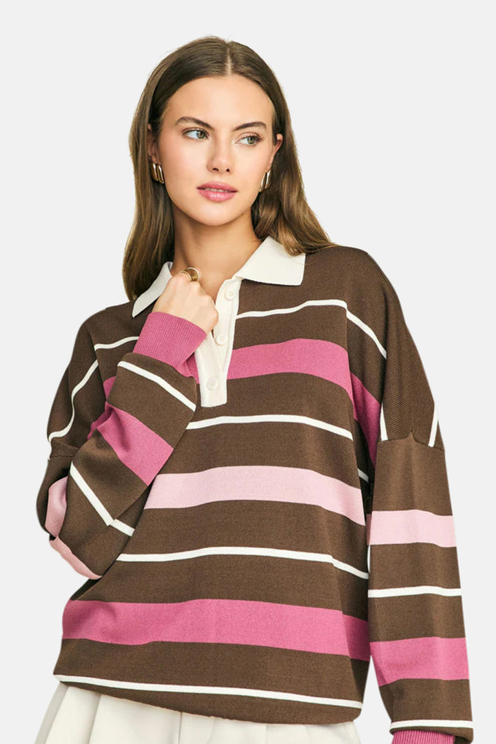 Taby Sweater Sable Stripe