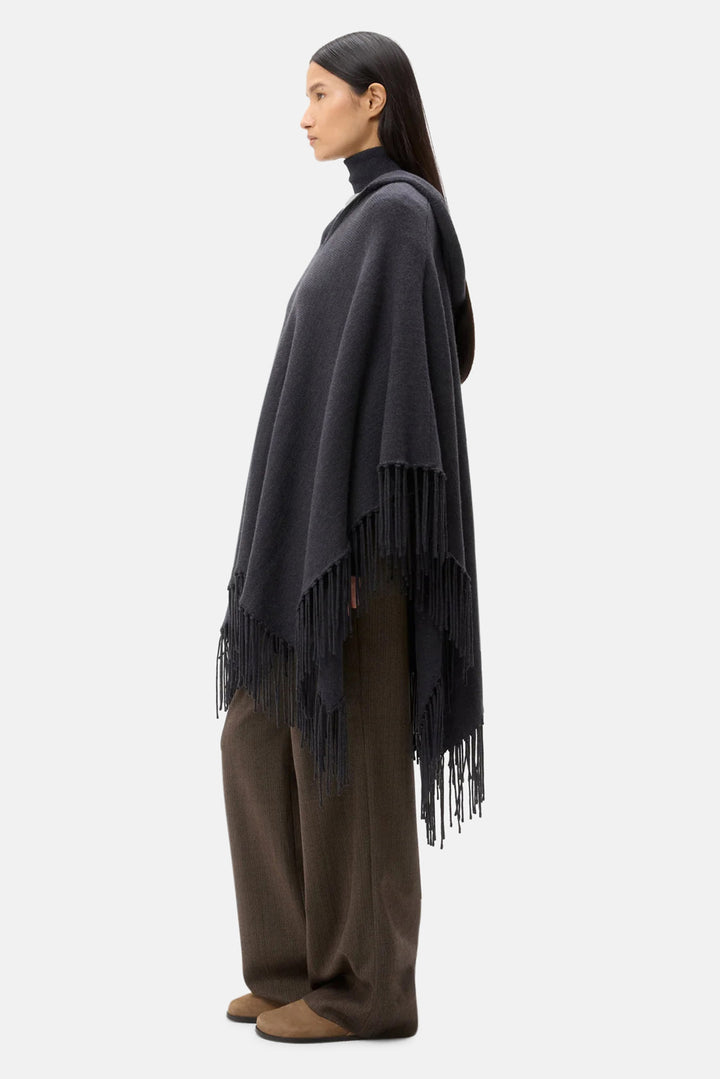 Take Me Home Poncho in Charcoal Heather Grey