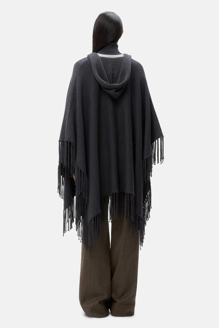 Take Me Home Poncho in Charcoal Heather Grey