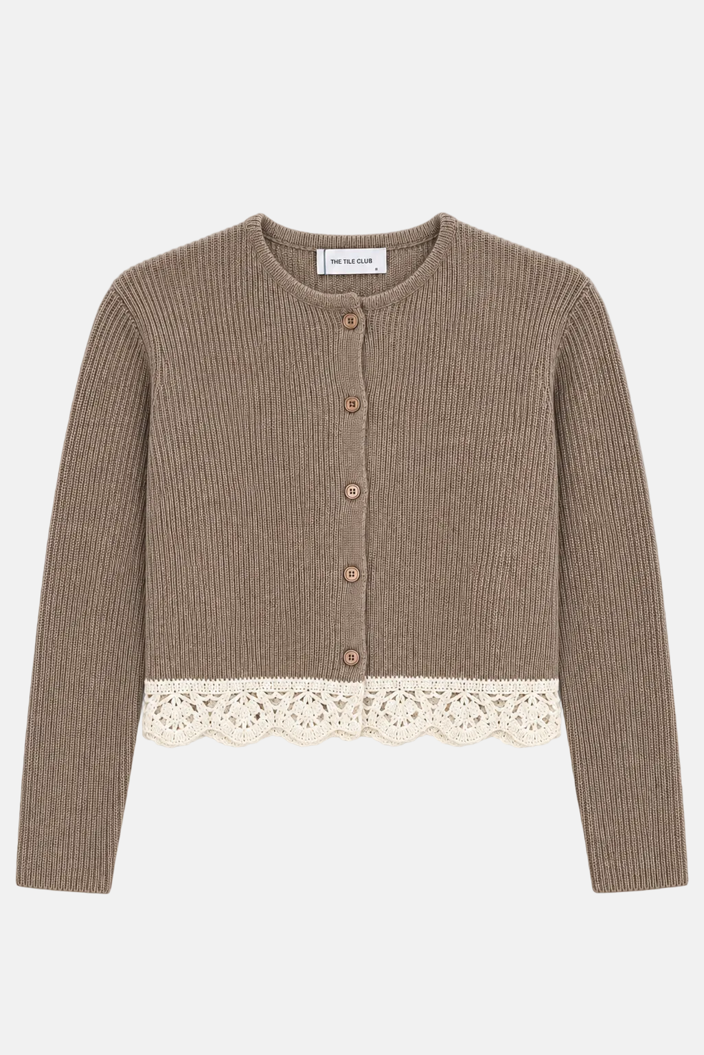 Isolde Ribbed Cardigan Heather Taupe