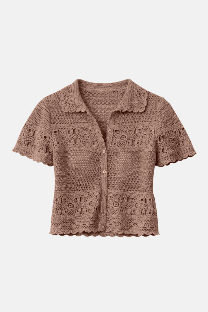 Molly Crochet Shirt Taupe
