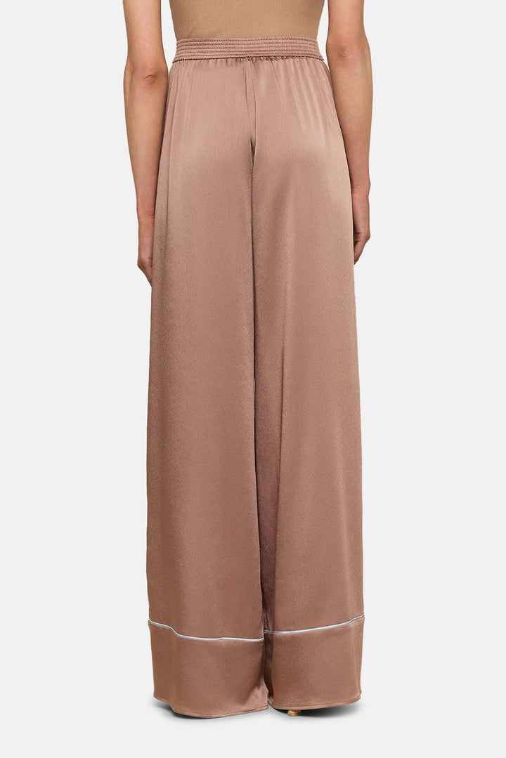 Tavia Satin Trouser Mocha Tan/Cool Blue