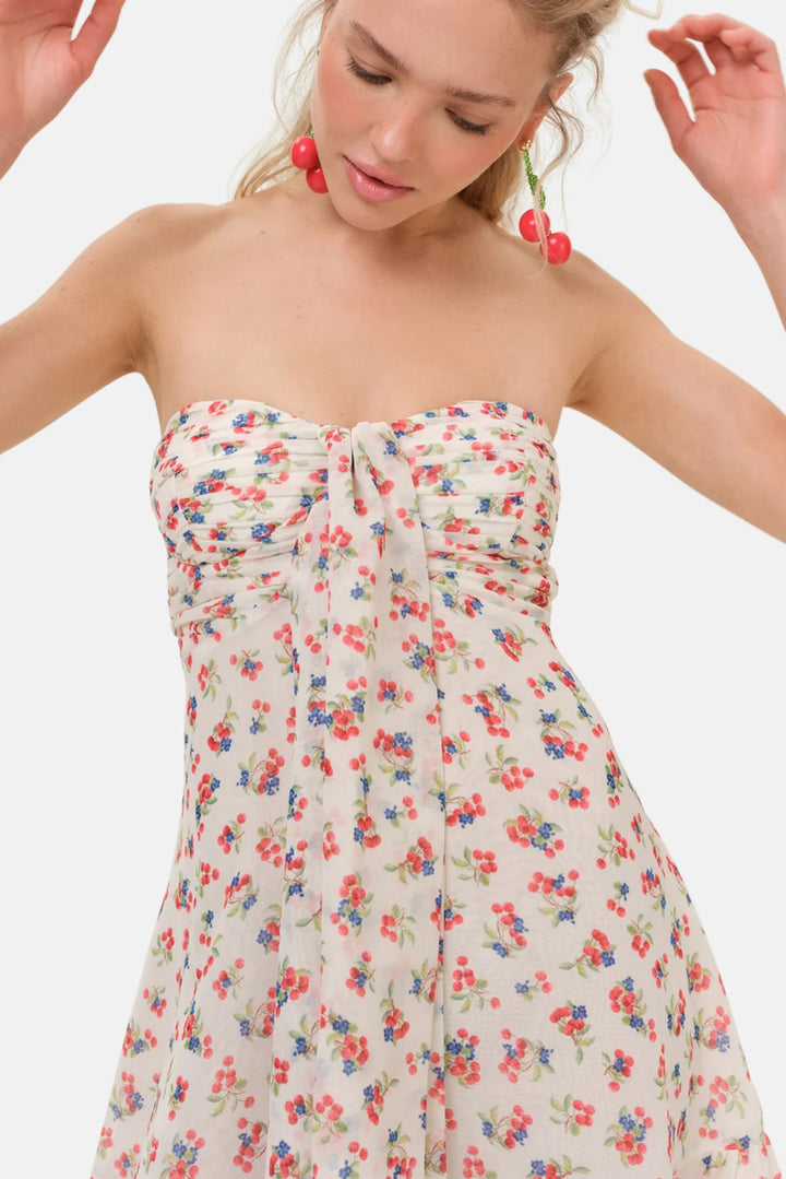 Teagan Mini Dress Cream Red