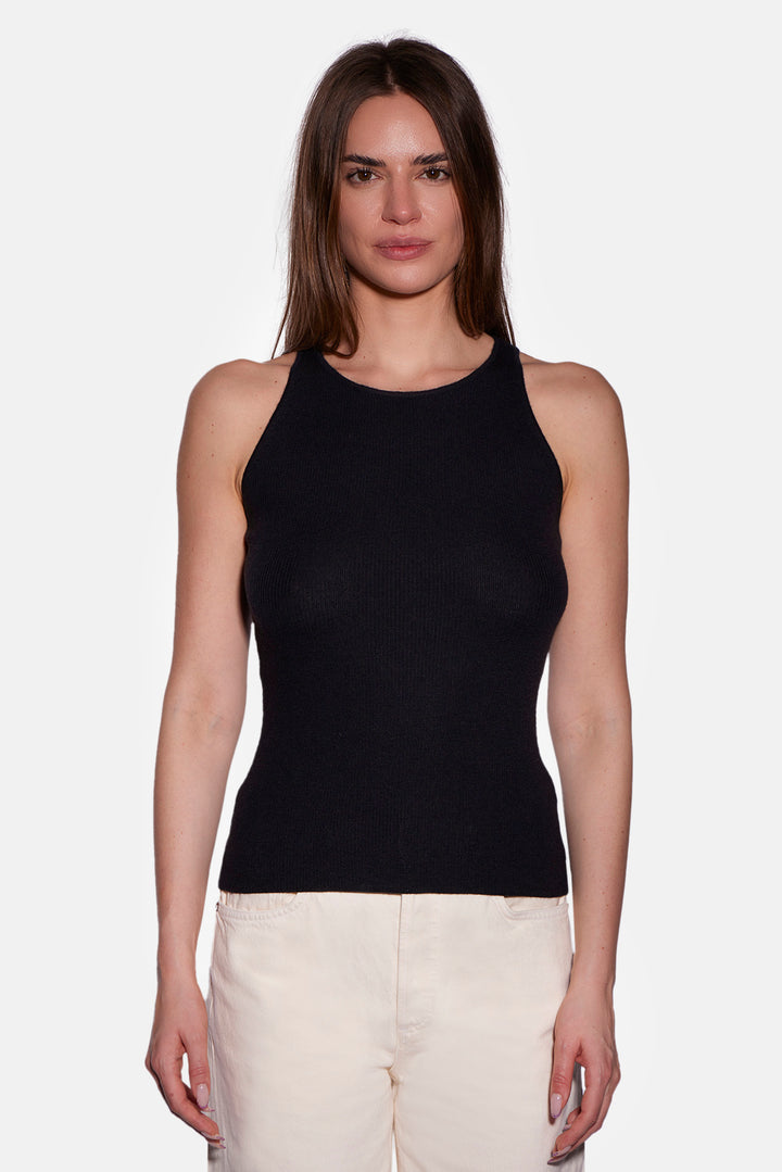 Tessa Cashmere Tank Black