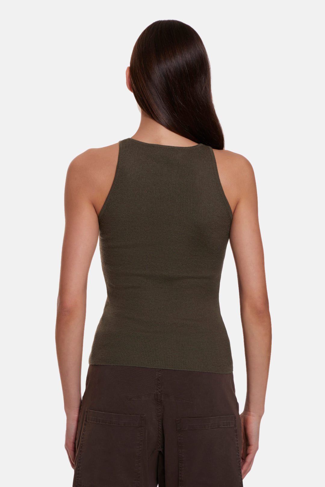 Tessa Cashmere Tank Army Green