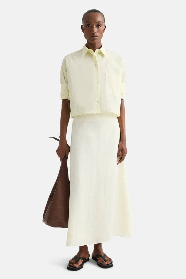 The A-Line Skirt in Linen Glass Green
