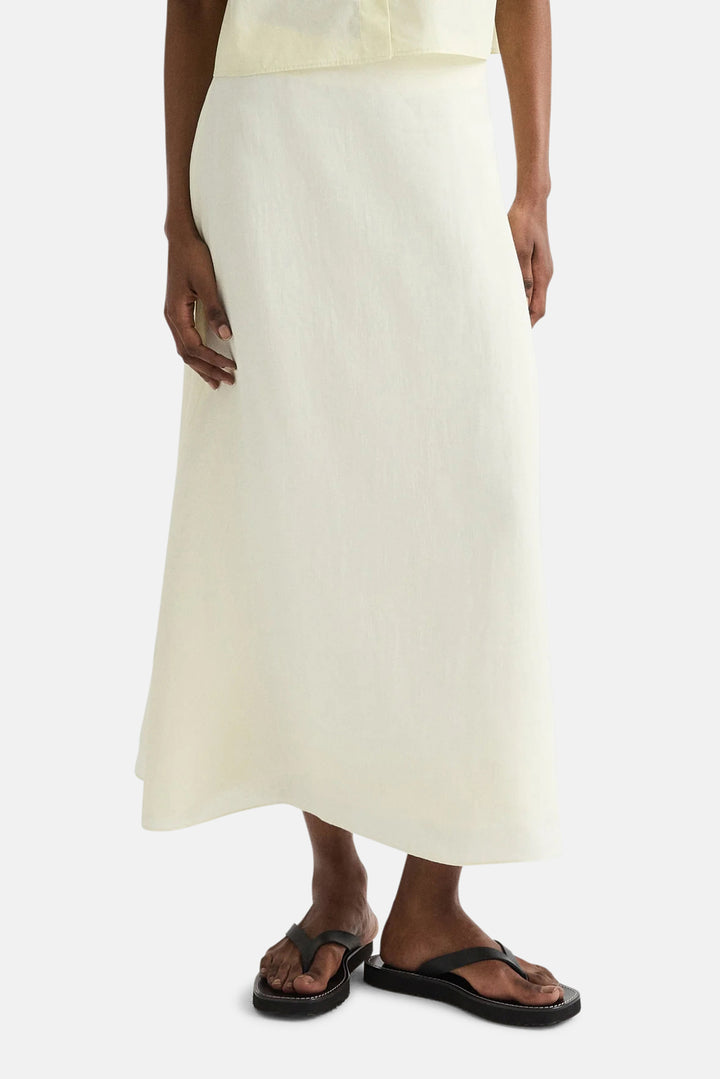 The A-Line Skirt in Linen Glass Green