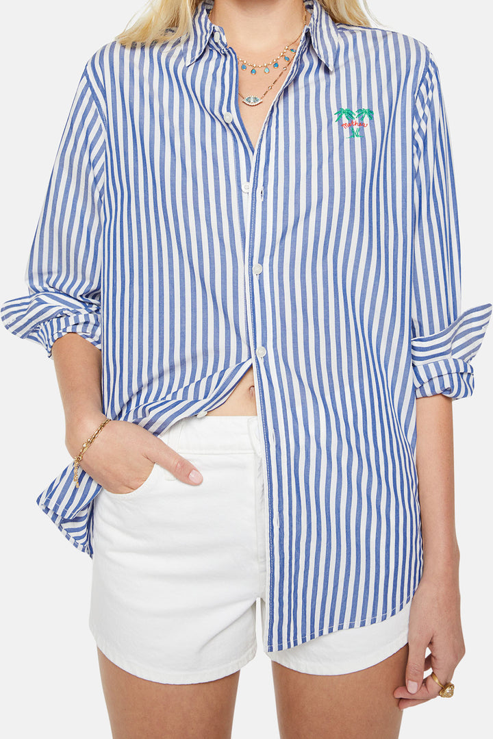 The Bestie White And Blue Stripe