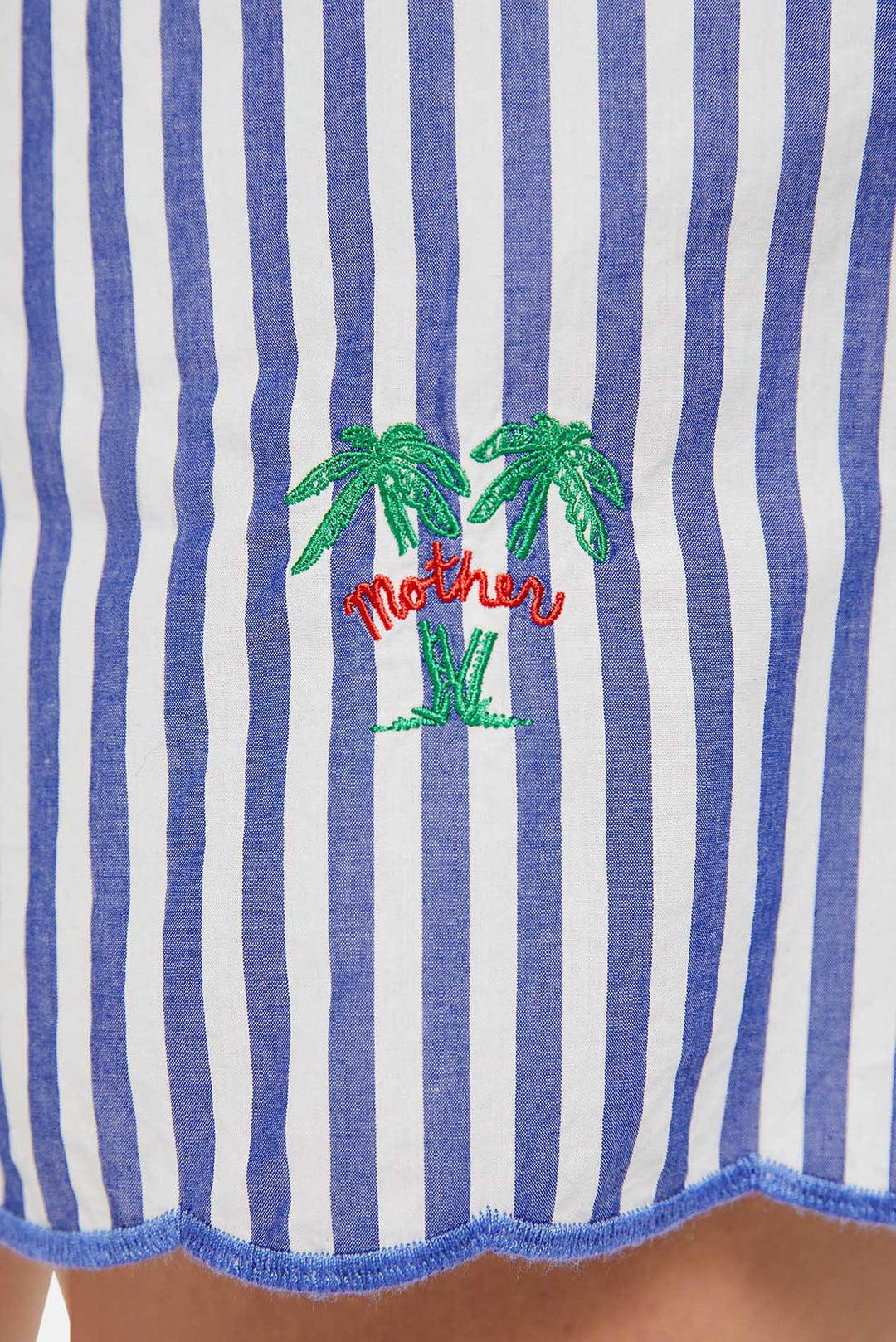 The Drawn Freeballer Short White And Blue Stripe