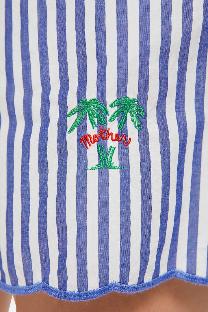 The Drawn Freeballer Short White And Blue Stripe
